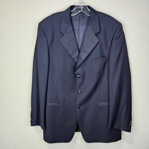 Vito Rufolo x Lanifico Wool Italian Tuxedo Jacket 42L Black Super 120s Wedding